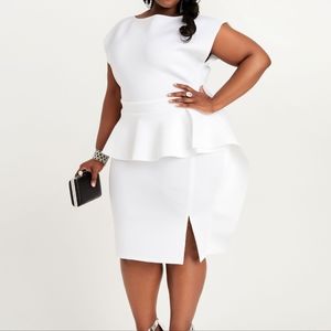 Neoprene Sheath Peplum Dress